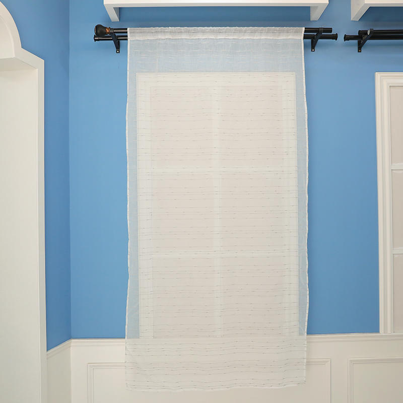 Simple lines embroidered  sheer curtain for home and office