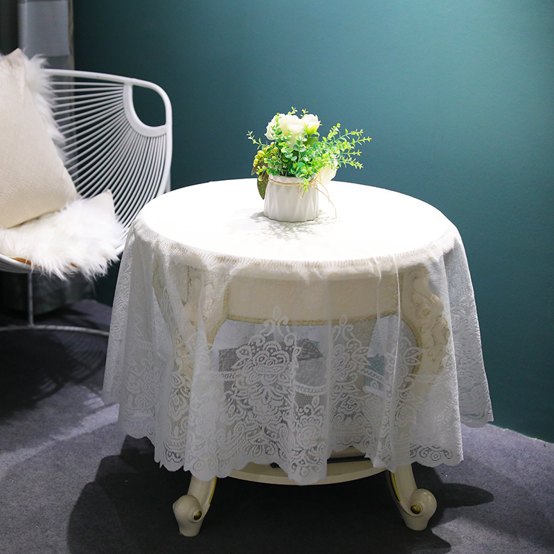 Round lace tablecloth for home and office